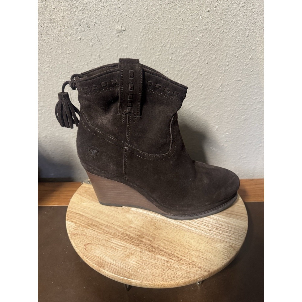 Ariat Duchess Western Cowboy Brown Boot Women's 9 B Side Zip Booties - Picture 2 of 9